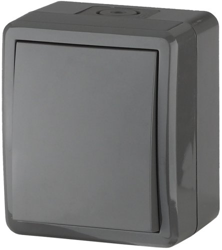 Переключатель накладной Эра Эксперт 1-кл. проходной IP54 серый Б0020674 картинка